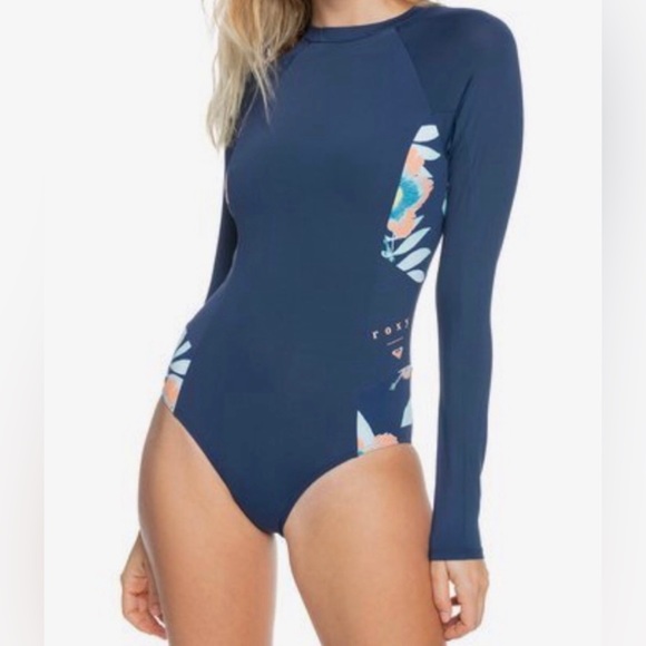 Roxy Onesie Long Sleeve UPF 50 One Piece Swimsuit - Picture 4 of 5